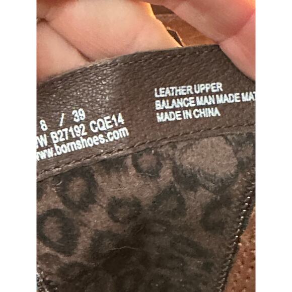 BORN Alamid Dark Tan Brown Leather Strappy Buckle Midcalf Boot Size 8 - Picture 8 of 9